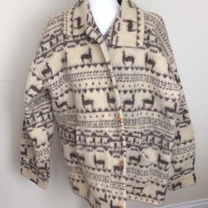 Confectiones Artesanics Verenice 100% wool sweater jacket size XXL made Ecuador